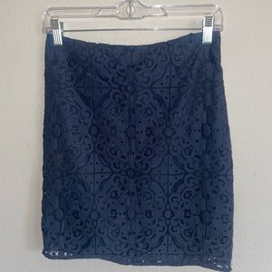 Banana Republic Navy Blue Lace Skirt